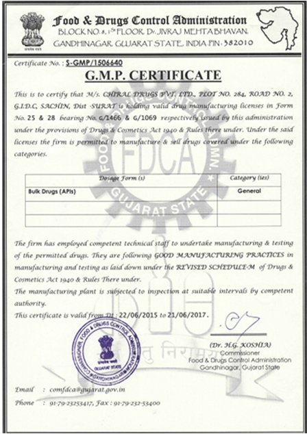 GMP Certified, Pharma API manufacturer